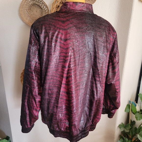 Semi Queen Velour Animal Print Bomber Jacket - Picture 4 of 6